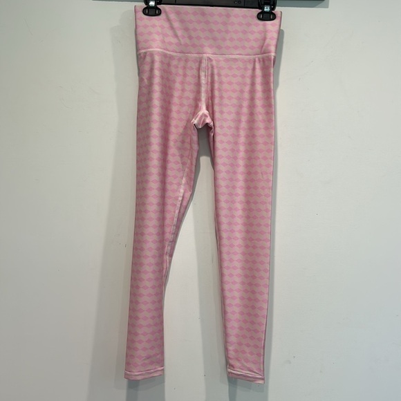 Terez Pink full length medium pink clown core diamond Leggings new - Picture 4 of 6